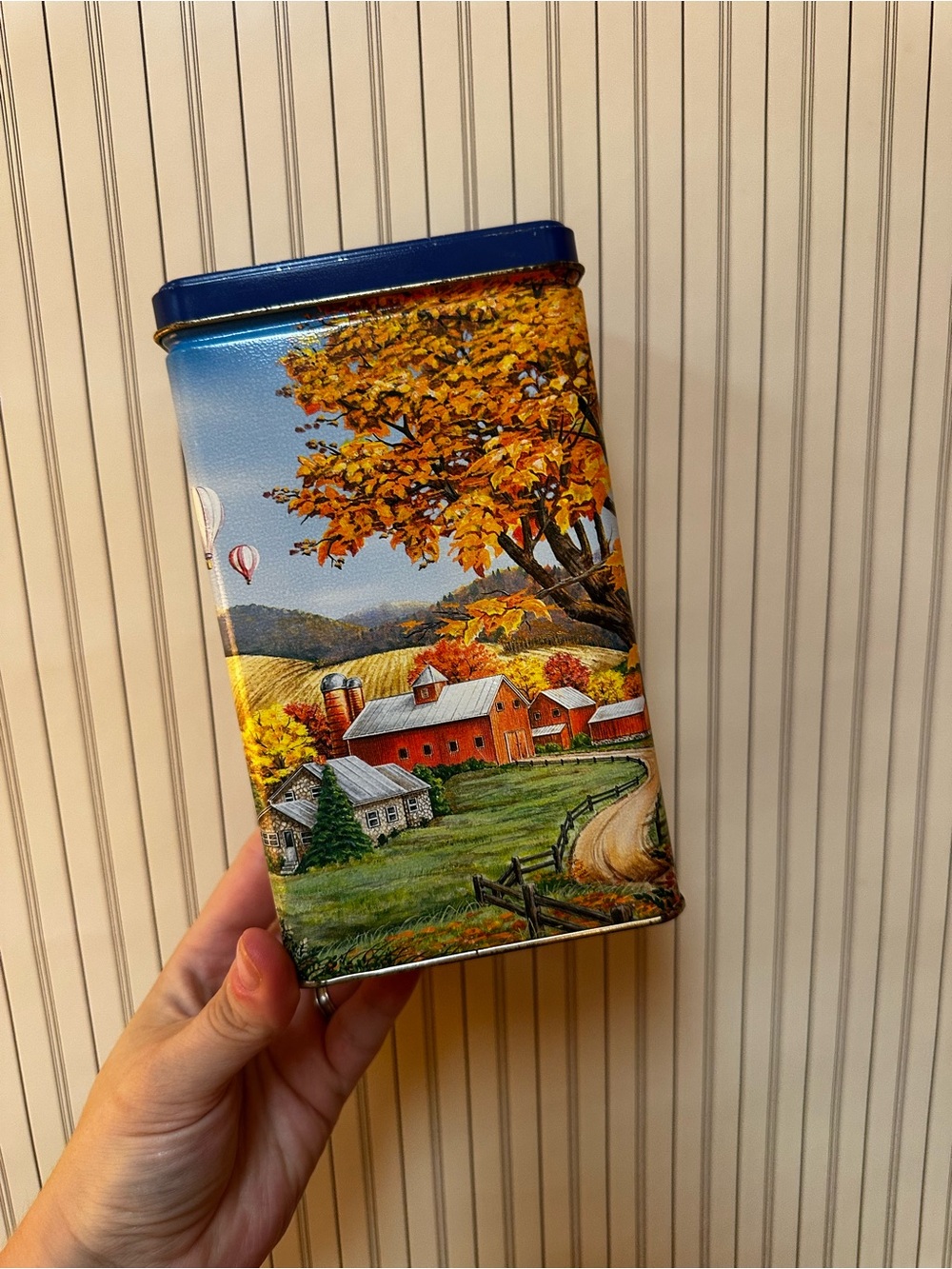 Vintage Hershey’s Fall Landscape Collectible Tin cottage core 90’s kitchen